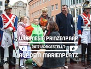 Die Würmesia stellte am 11.11.2016 auf dem Marienplatz ihr Prinzenpaar 2017 vor.  Prinz Julia und Prinzessin Romy  führen durch den Würmesischen Fasching 2017 (©Foto: Martin Schmitz)